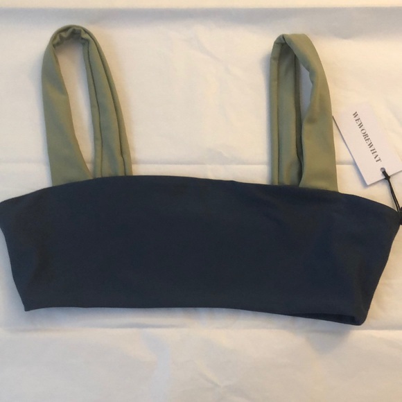 We Wore What Large Bandeau Top in Pale Navy Multi NWT - Picture 3 of 8